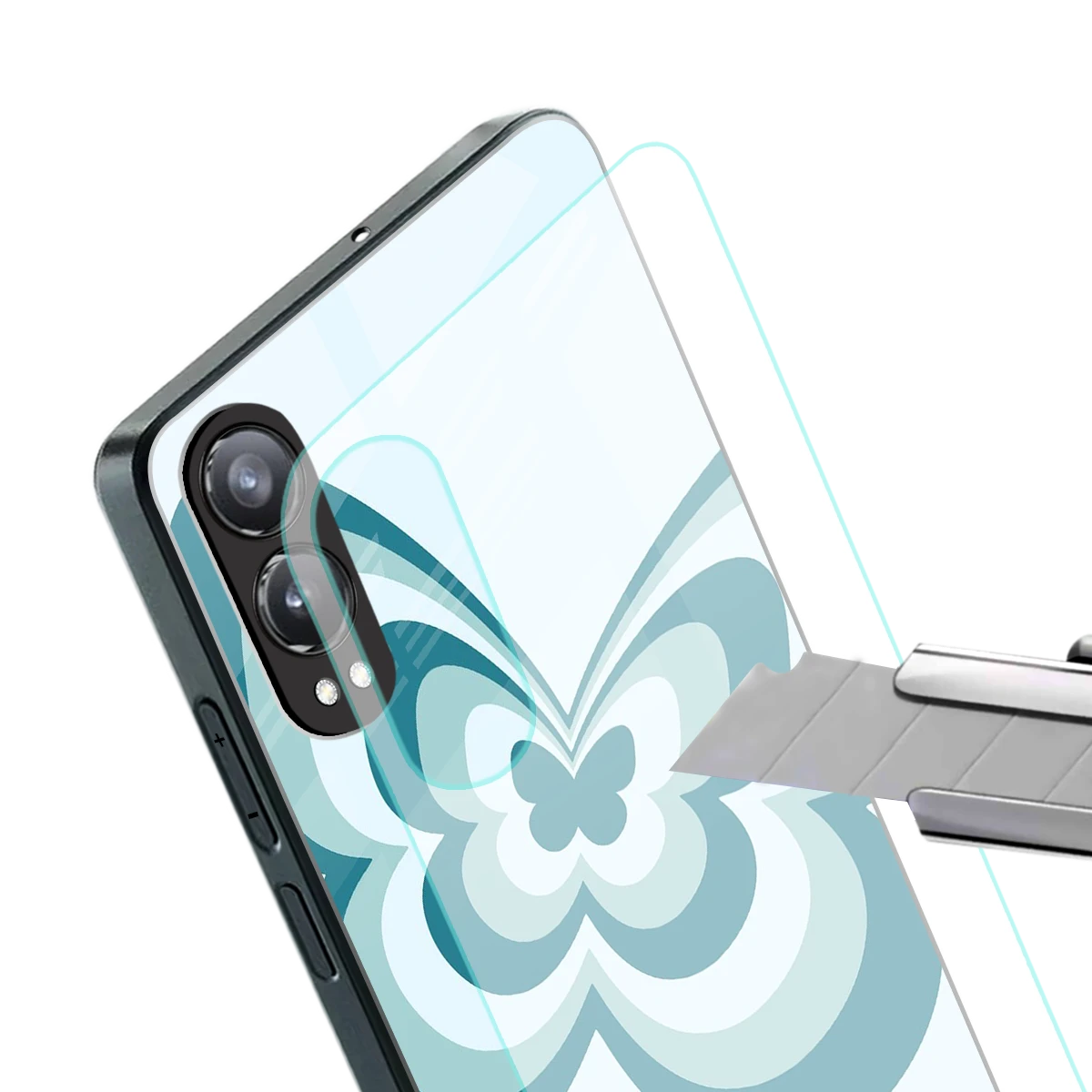 Y2K Green Butterfly stylish phone case for oneplus nord ce 4 lite | glossy glass and slim fit