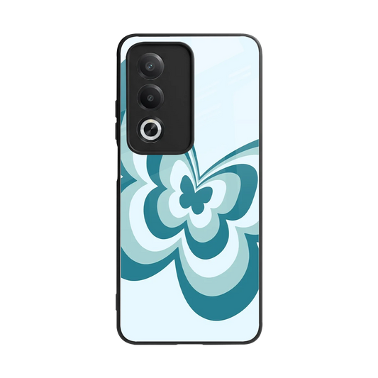 Y2K Green Butterfly back phone cover | glass case for oppo a3 pro