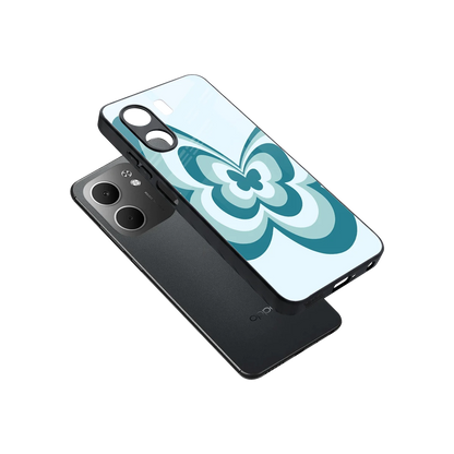 Y2K Green Butterfly sleek oppo a5x 5g cover with tempered glass back and TPU edges