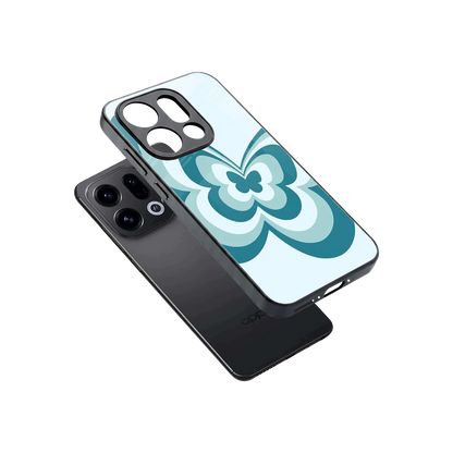 Y2K Green Butterfly sleek oppo find x9 cover with tempered glass back and TPU edges