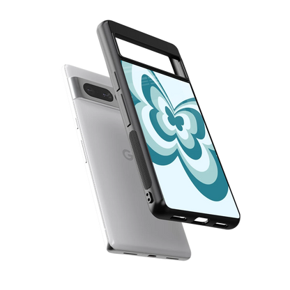 Y2K Green Butterfly sleek google pixel 7 pro cover with tempered glass back and TPU edges