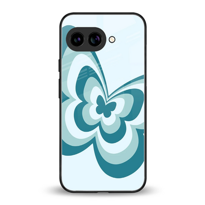 Y2K Green Butterfly back phone cover | glass case for google pixel 9a