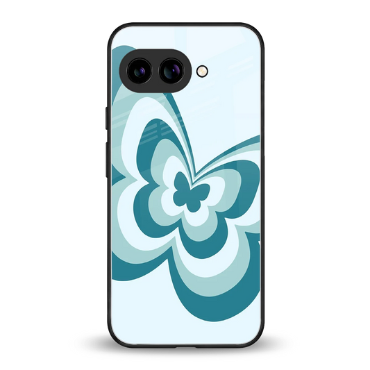 Y2K Green Butterfly back phone cover | glass case for google pixel 9a