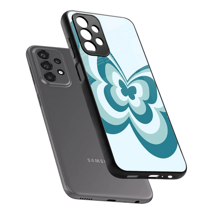 Y2K Green Butterfly sleek samsung galaxy a23 cover with tempered glass back and TPU edges