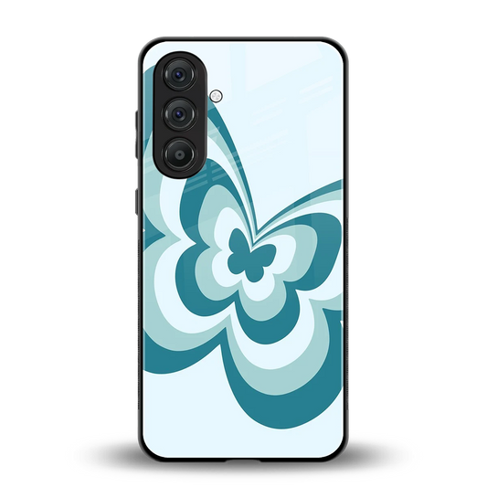 Y2K Green Butterfly back phone cover | glass case for samsung galaxy m35 5g