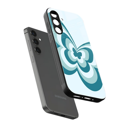Y2K Green Butterfly sleek samsung galaxy a16 5g cover with tempered glass back and TPU edges