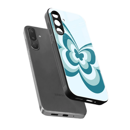 Y2K Green Butterfly sleek samsung galaxy m56 5g cover with tempered glass back and TPU edges