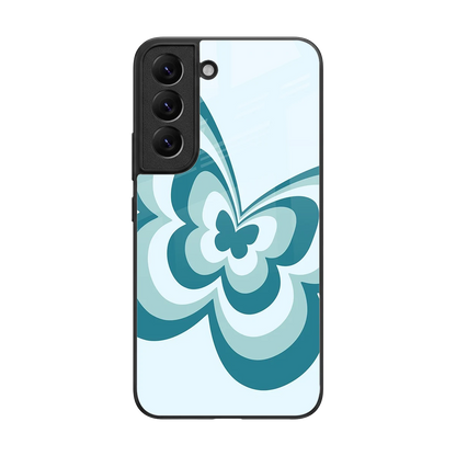 Y2K Green Butterfly back phone cover | glass case for samsung galaxy s22