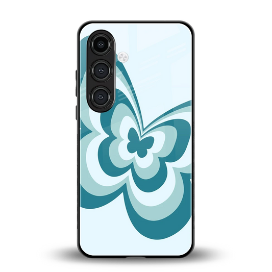 Y2K Green Butterfly back phone cover | glass case for samsung galaxy s24