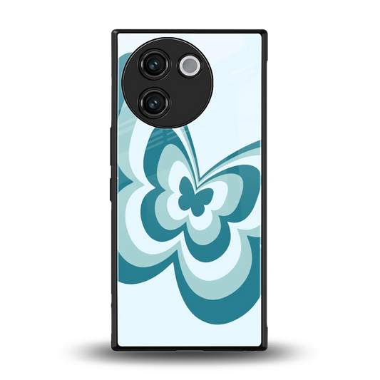 Y2K Green Butterfly back phone cover | glass case for vivo v30e