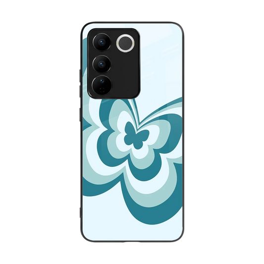 Y2K Green Butterfly back phone cover | glass case for vivo v27 5g