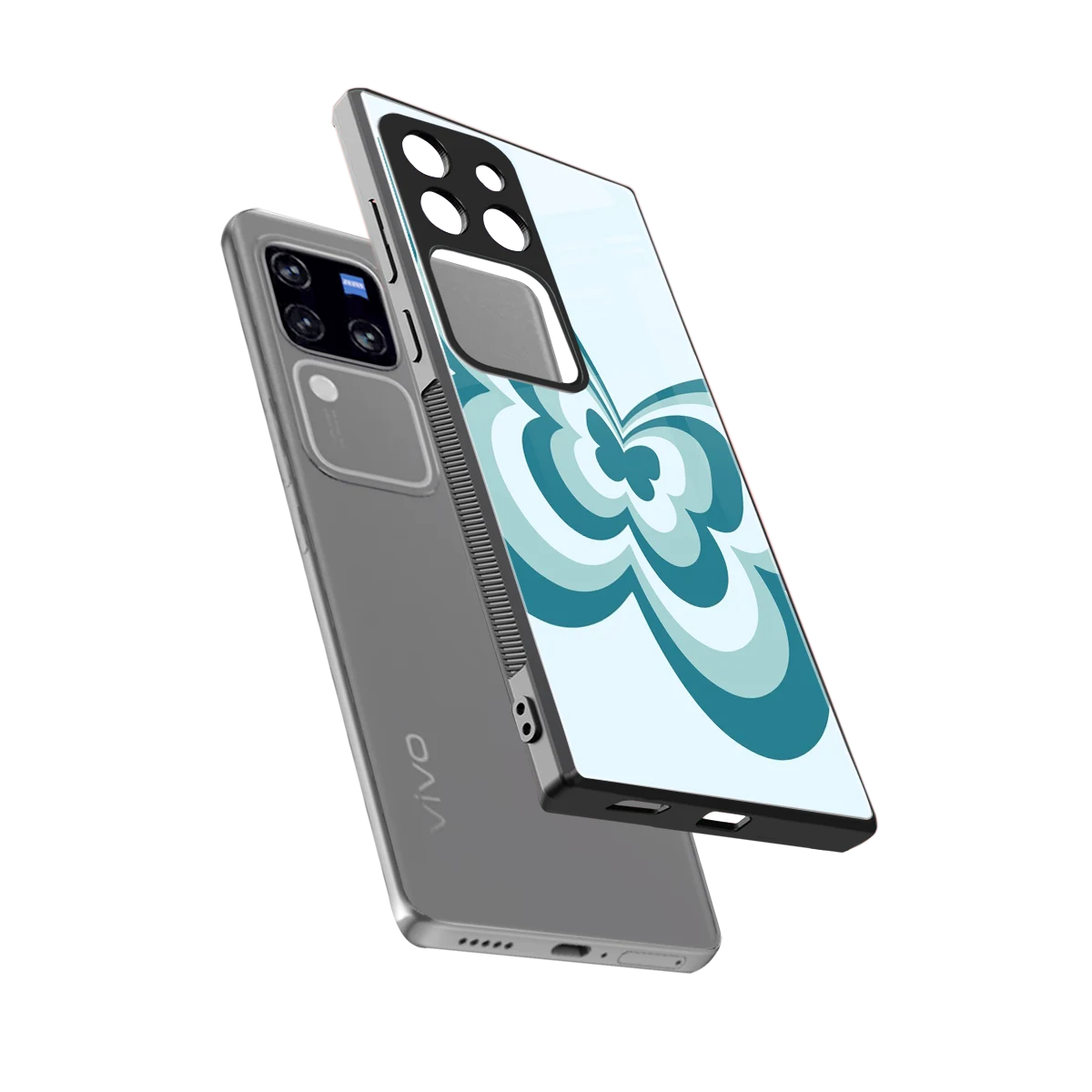 Y2K Green Butterfly sleekvivo v30 pro cover with tempered glass back and TPU edges