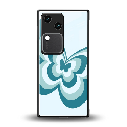 Y2K Green Butterfly back phone cover | glass case for vivo v30