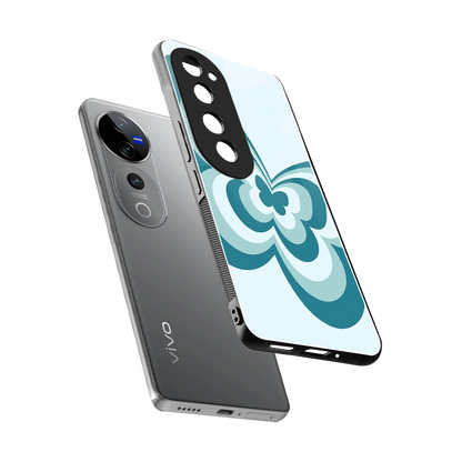 Y2K Green Butterfly sleek vivo v40 pro cover with tempered glass back and TPU edges