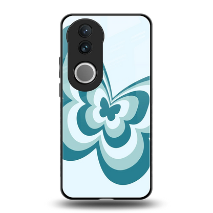 Y2K Green Butterfly back phone cover | glass case for vivo v50