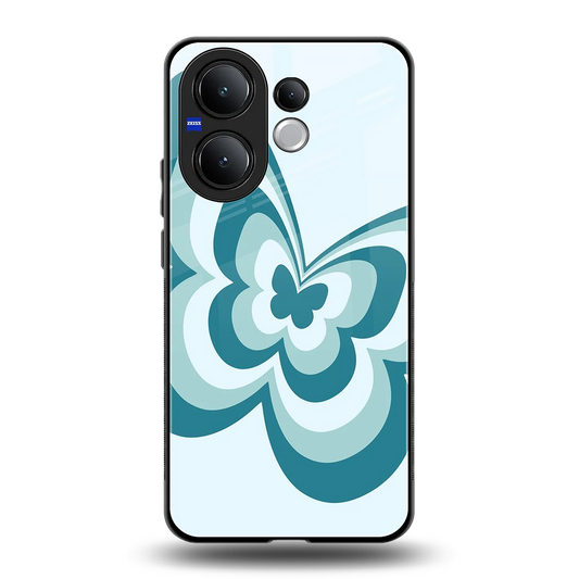 Y2K Green Butterfly back phone cover | glass case for vivo v60