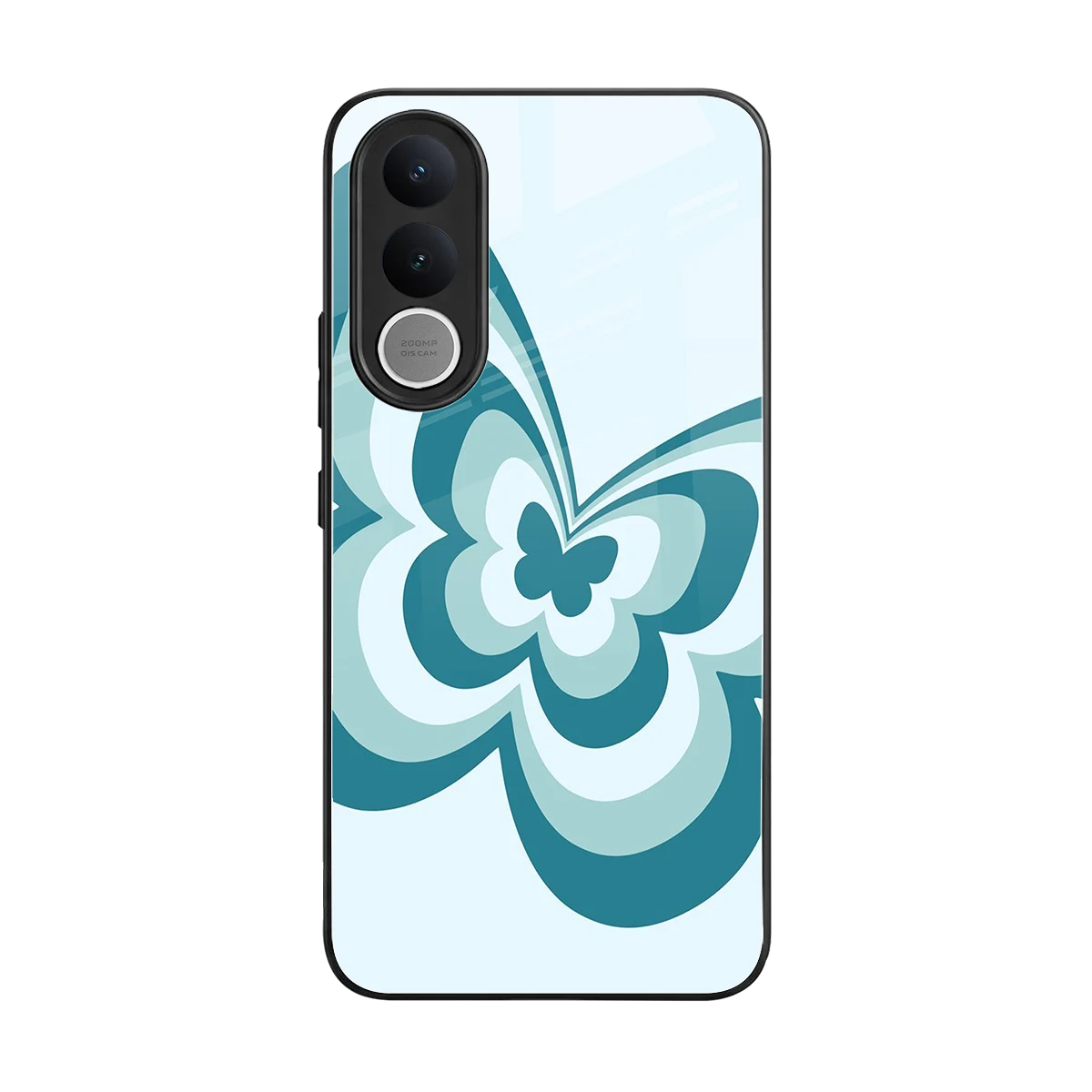 Y2K Green Butterfly back phone cover | glass case for vivo v70 fe