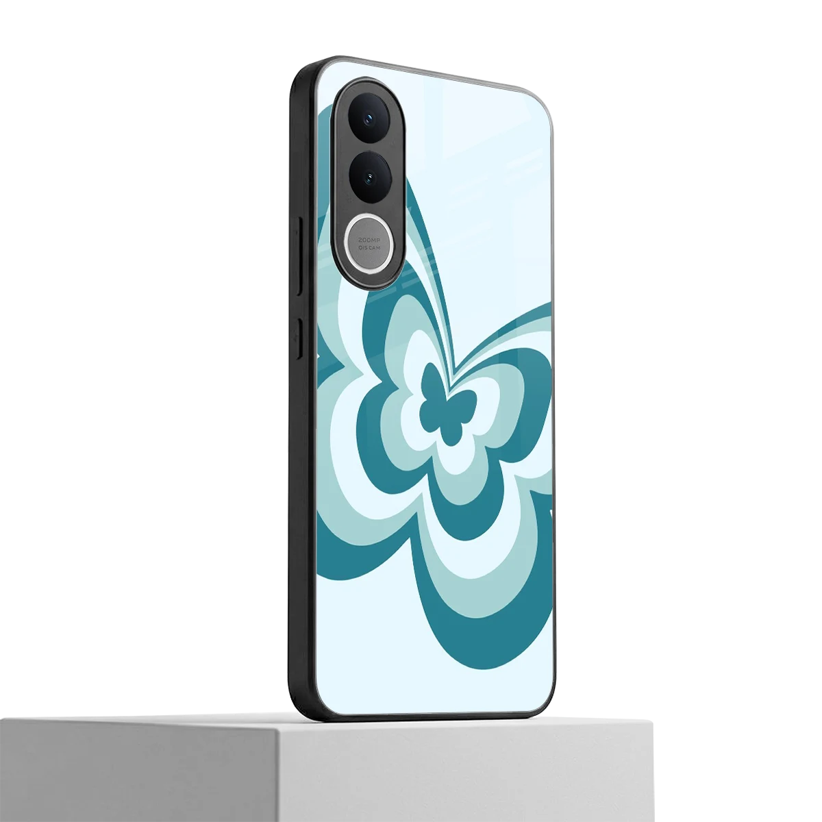 Y2K Green Butterfly vivo v70 fe mobile cover | shockproof glass phone case