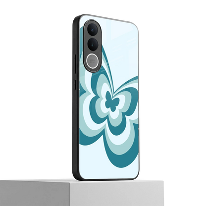 Y2K Green Butterfly vivo v70 fe mobile cover | shockproof glass phone case