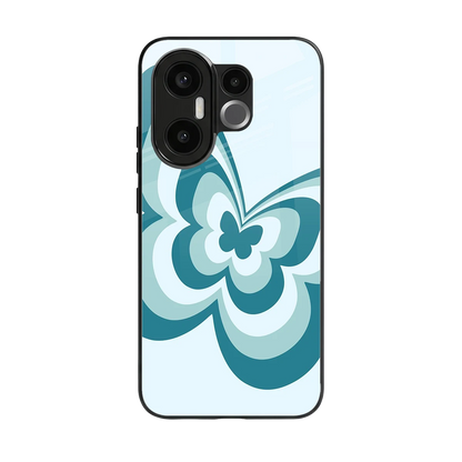 Y2K Green Butterfly back phone cover | glass case for vivo x200 fe
