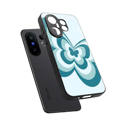 Y2K Green Butterfly sleek vivo x200 fe cover with tempered glass back and TPU edges
