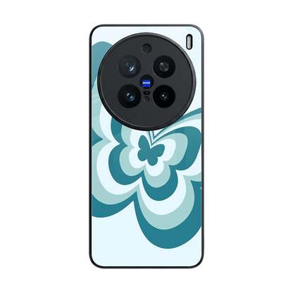 Y2K Green Butterfly back phone cover | glass case for vivo x200 pro