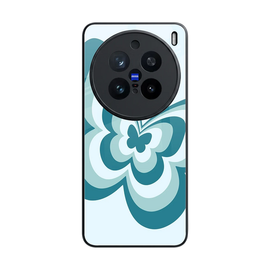 Y2K Green Butterfly back phone cover | glass case for vivo x200 pro