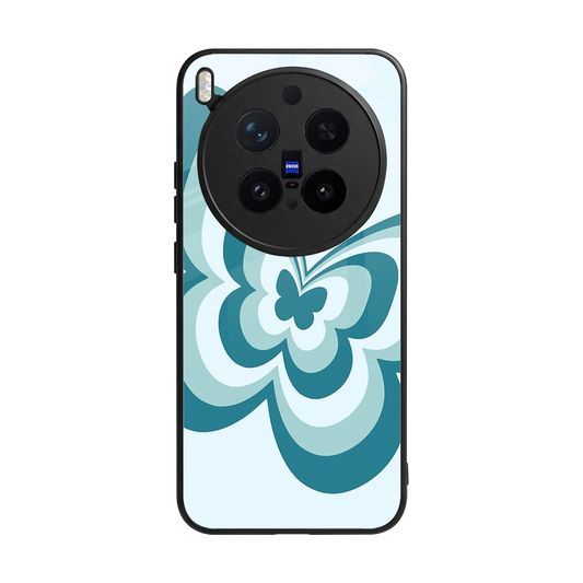 Y2K Green Butterfly back phone cover | glass case for vivo x300 pro