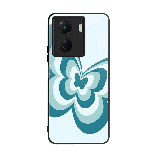 Y2K Green Butterfly back phone cover | glass case for vivo y16