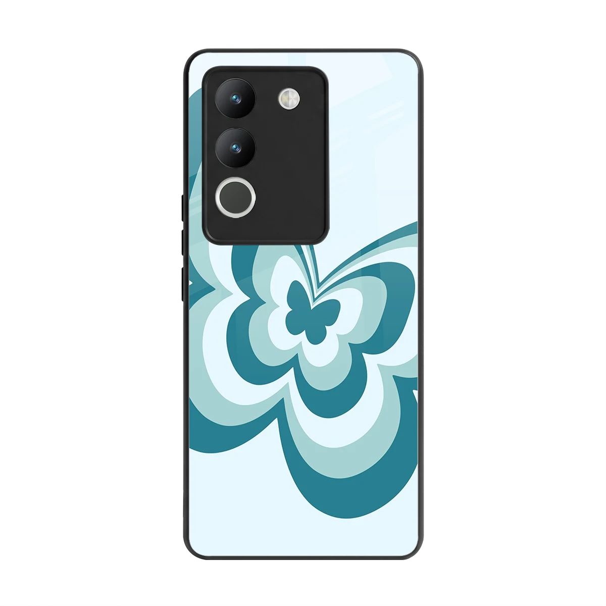 Y2K Green Butterfly back phone cover | glass case for vivo y200 5g