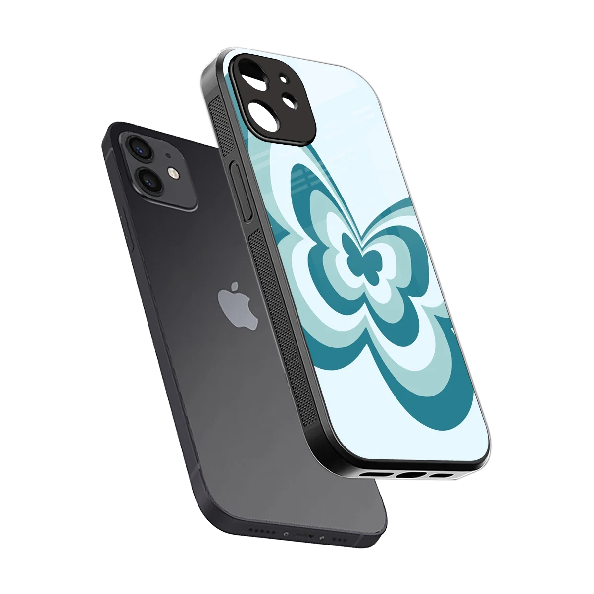 Y2K Green Butterfly sleek iphone 11 cover with tempered glass back and TPU edges