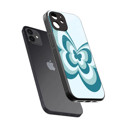 Y2K Green Butterfly sleek iphone 11 cover with tempered glass back and TPU edges