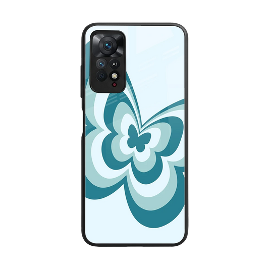 Y2K Green Butterfly back phone cover | glass case for redmi note 11 pro