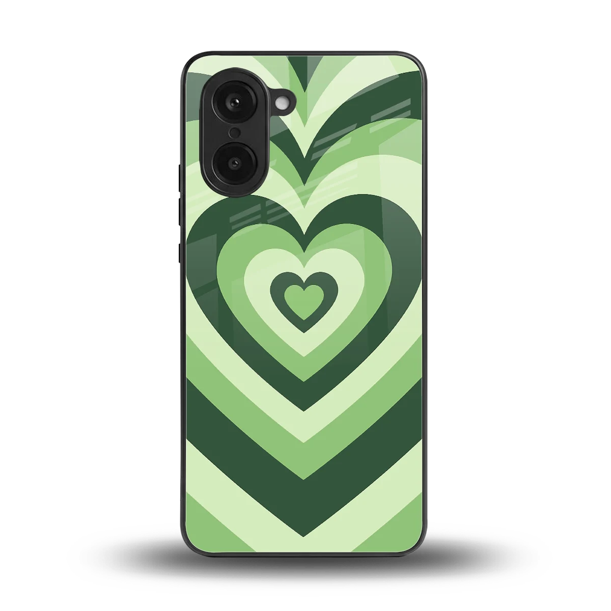 Y2K Green Hearts back phone cover | glass case for oneplus nord ce5 5g
