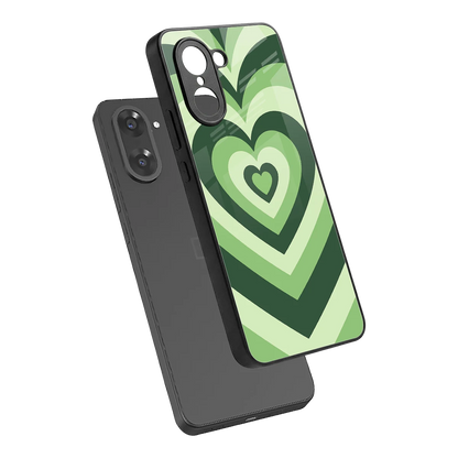 Y2K Green Hearts sleek oneplus nord ce5 5g cover with tempered glass back and TPU edges