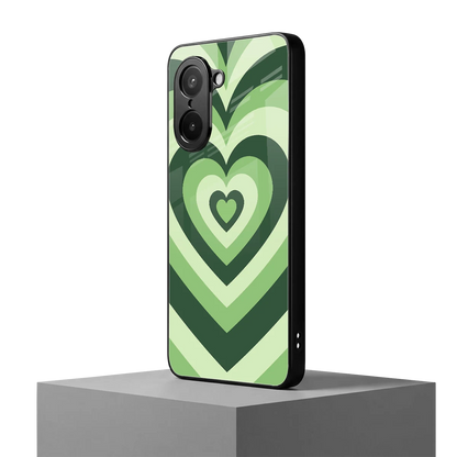 Y2K Green Hearts oneplus nord ce5 5g mobile cover | shockproof glass phone case