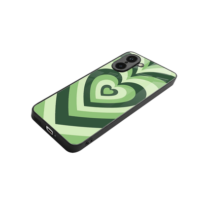 Y2K Green Hearts stylish phone case for oneplus nord ce5 5g | glossy glass and slim fit