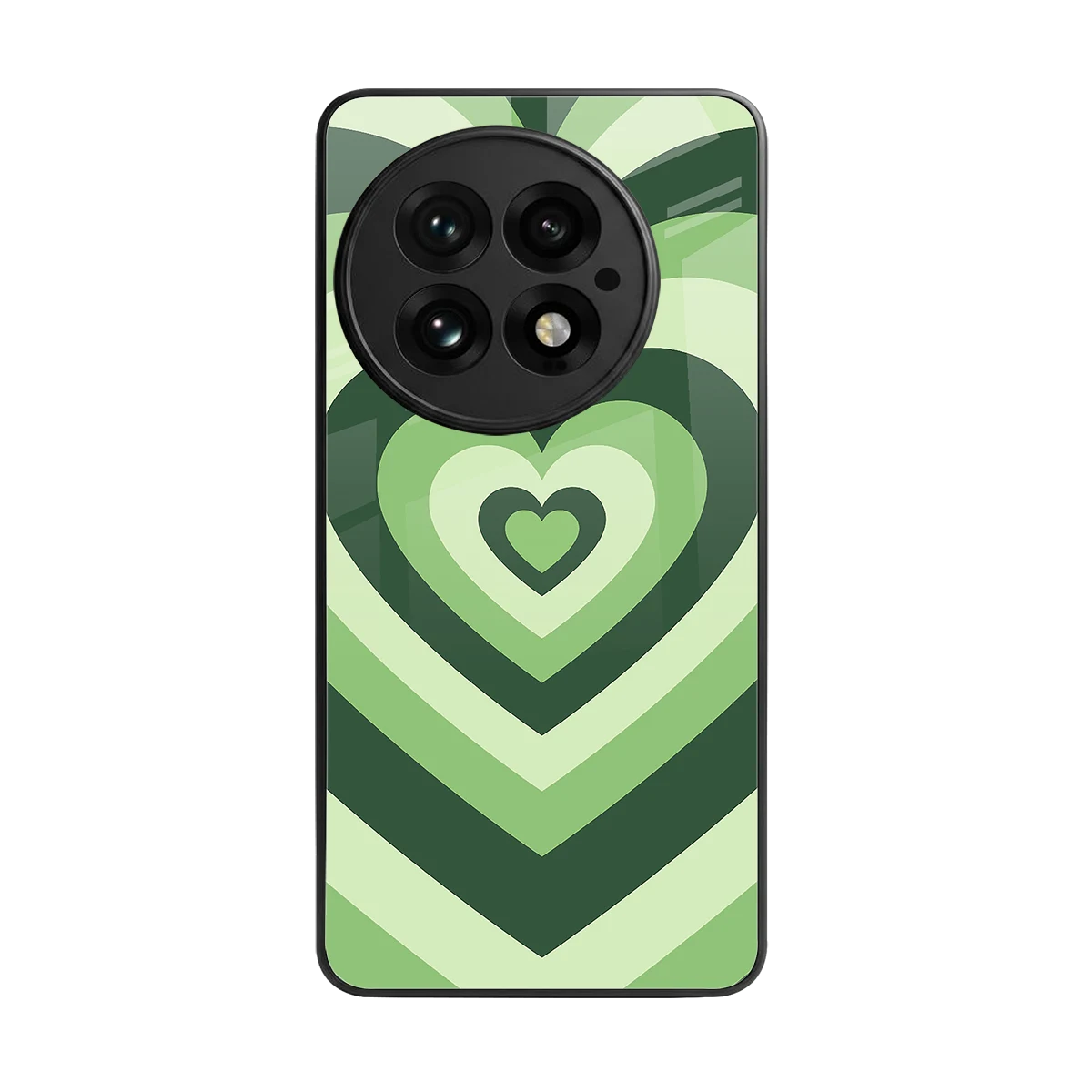 Y2K Green Hearts back phone cover | glass case for oneplus 13