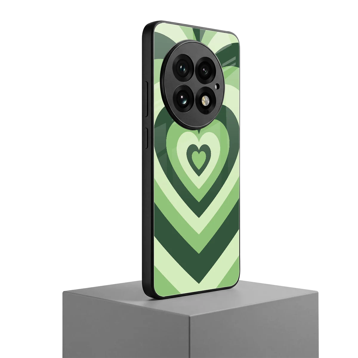Y2K Green Hearts oneplus 13 mobile cover | shockproof glass phone case