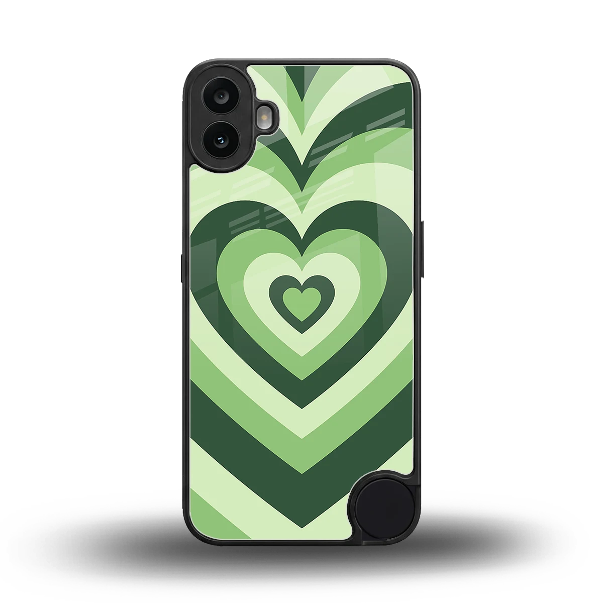 Y2K Green Hearts back phone cover | glass case for cmf nothing phone 1