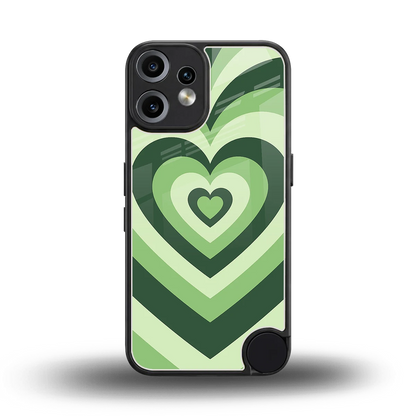 Y2K Green Hearts back phone cover | glass case for cmf nothing phone 2 pro