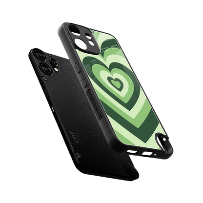 Y2K Green Hearts sleek cmf nothing phone 2 pro cover with tempered glass back and TPU edges