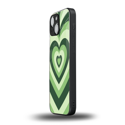 Y2K Green Hearts iphone 13 mini mobile cover | shockproof glass phone case