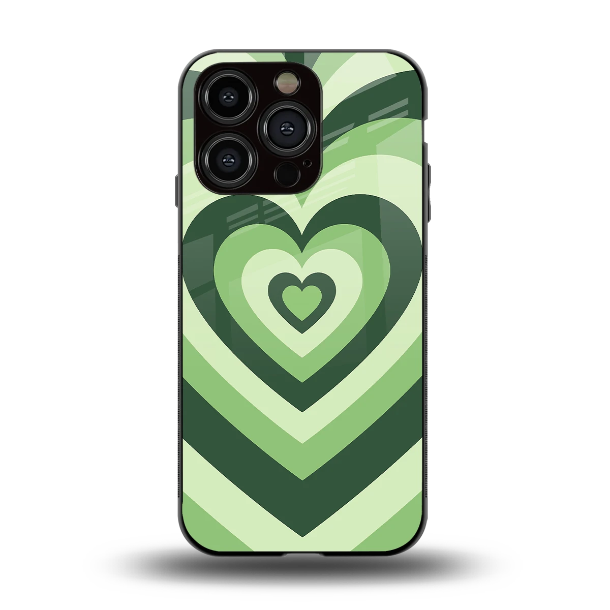 Y2K Green Hearts back phone cover | glass case for iphone 12 pro