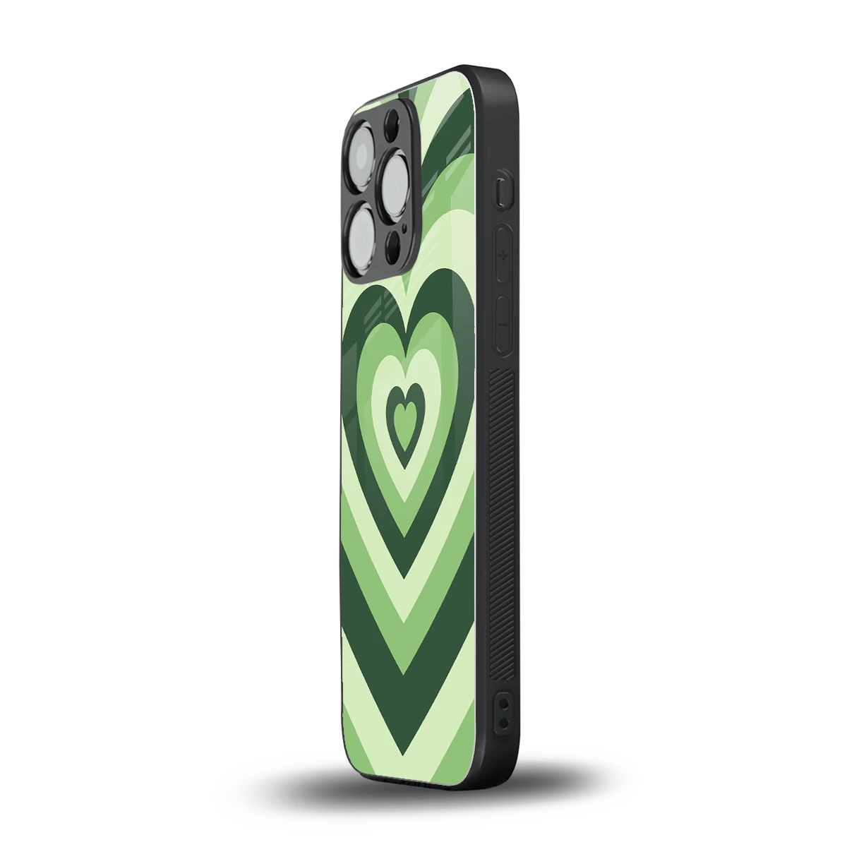 Y2K Green Hearts iphone 13 pro mobile cover | shockproof glass phone case