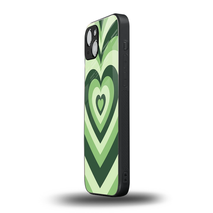 Y2K Green Hearts iphone 13 mobile cover | shockproof glass phone case