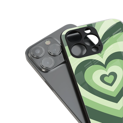 Y2K Green Hearts stylish phone case for iPhone 16 | glossy glass and slim fit