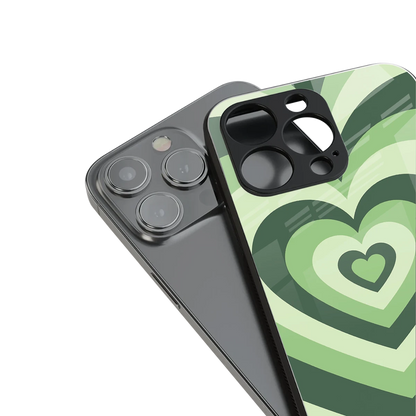 Y2K Green Hearts stylish phone case for iphone 11 | glossy glass and slim fit