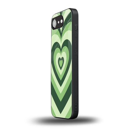 Y2K Green Hearts iphone 16e mobile cover | shockproof glass phone case