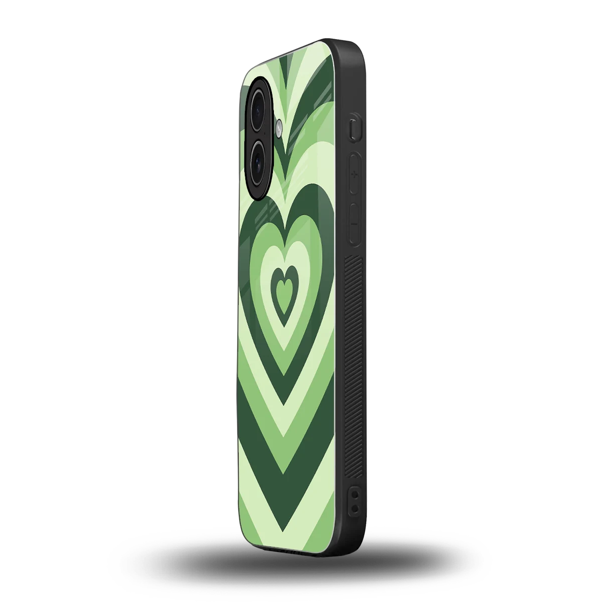 Y2K Green Hearts iphone 17 mobile cover | shockproof glass phone case